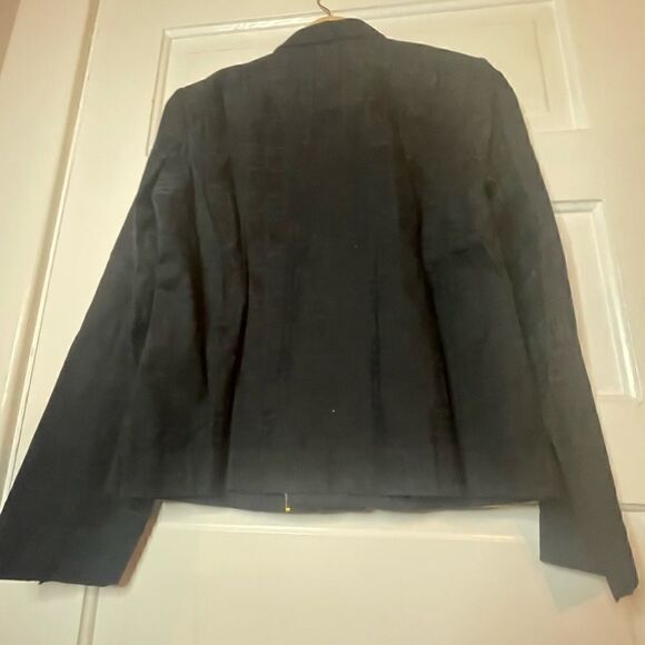 Christopher & Banks Black Textured Zip Jacket - Picture 9 of 14